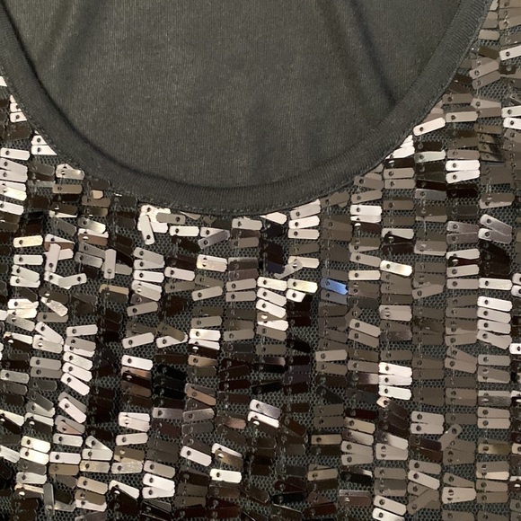 NWT 89th + Madison black sequin sleeveless top Womens 1X plus size Festive party - Picture 3 of 8